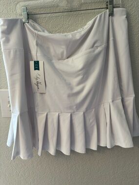 Lady Hagen White Flared Pleated Tennis Skirt NWT
